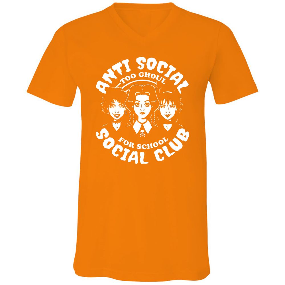 Unisex V-Neck T-Shirt - Q78NJGAG - Orange - 11