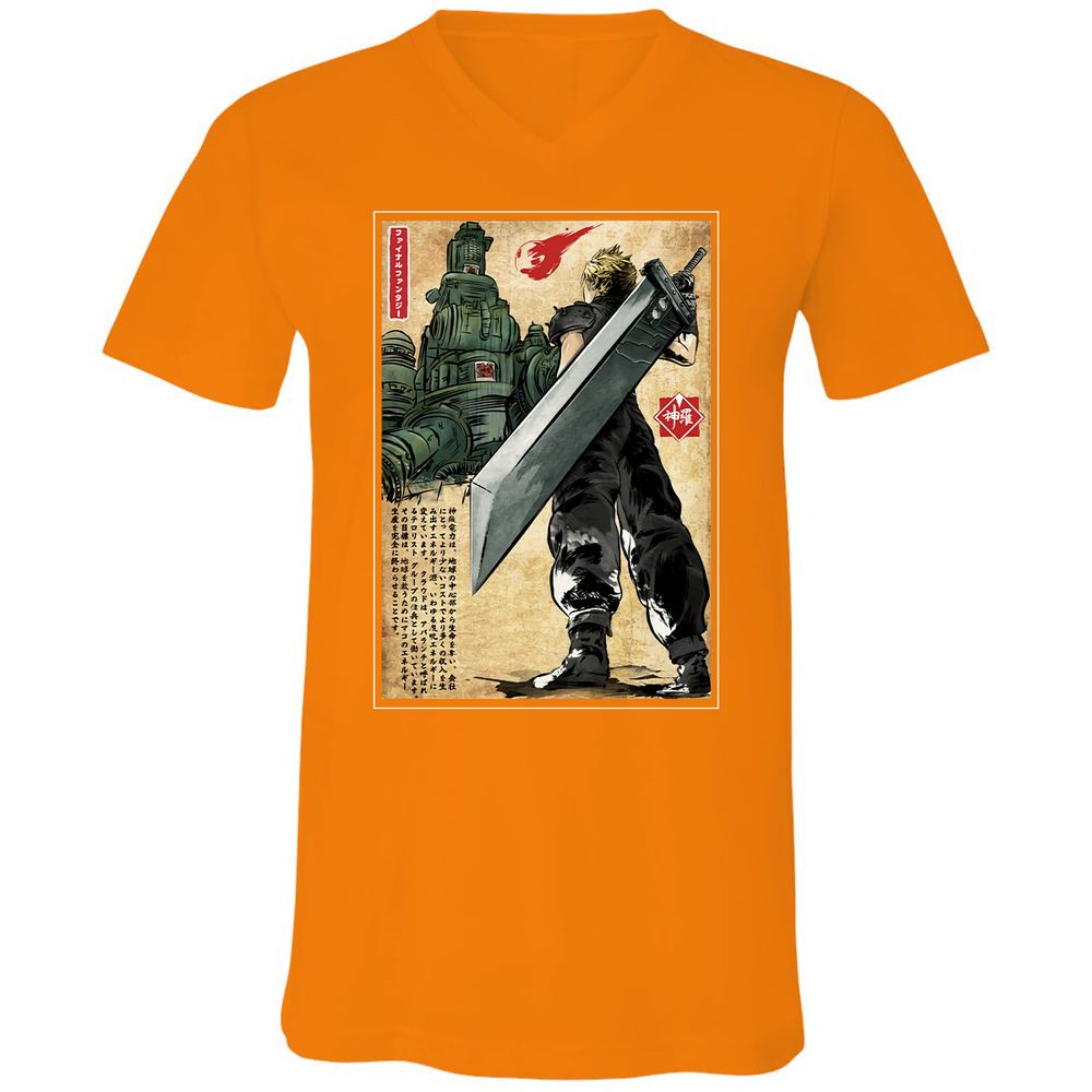 Unisex V-Neck T-Shirt - JKP136ZV - Orange - 11