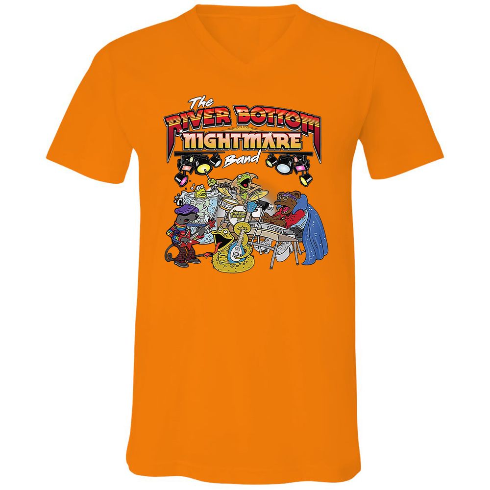 Unisex V-Neck T-Shirt - 6X6WVM84 - Orange - 11