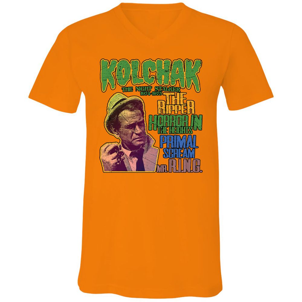 Unisex V-Neck T-Shirt - 51NUTT3B - Orange - 11