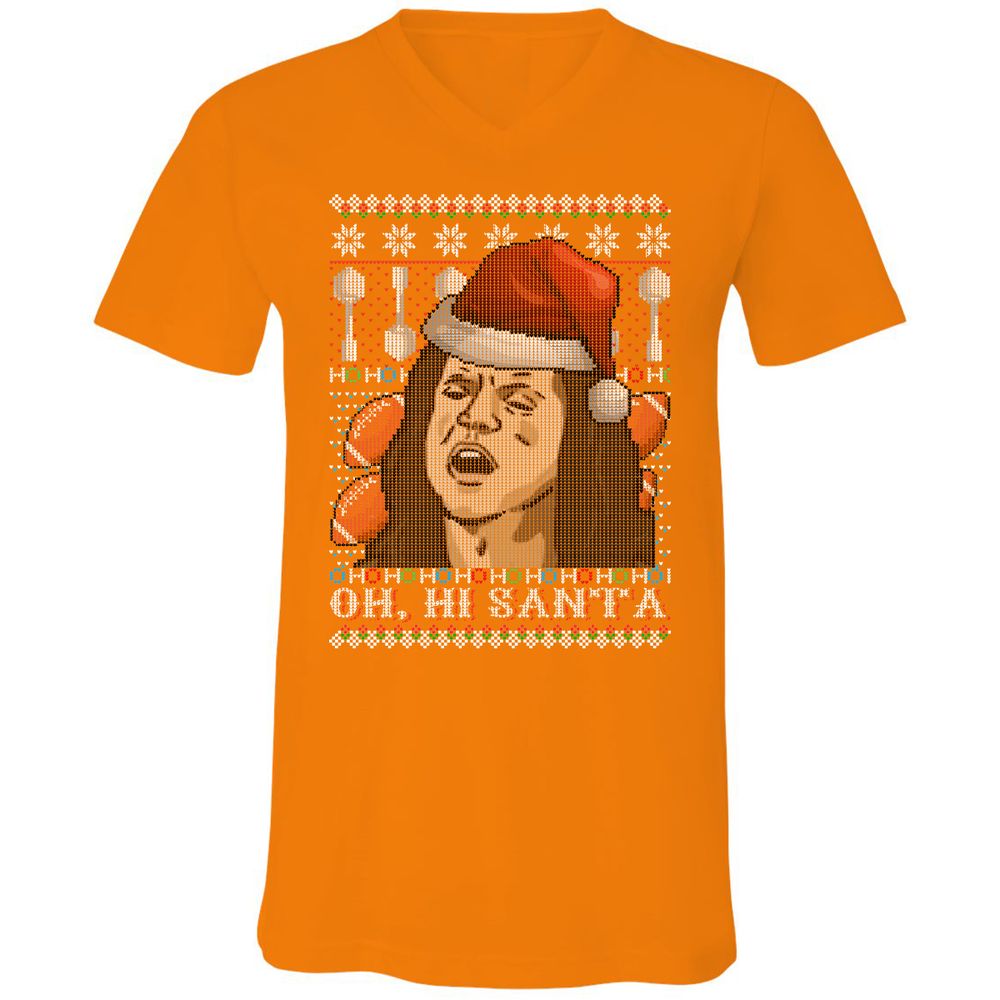 Unisex V-Neck T-Shirt - KSJQZP7V - Orange - 11
