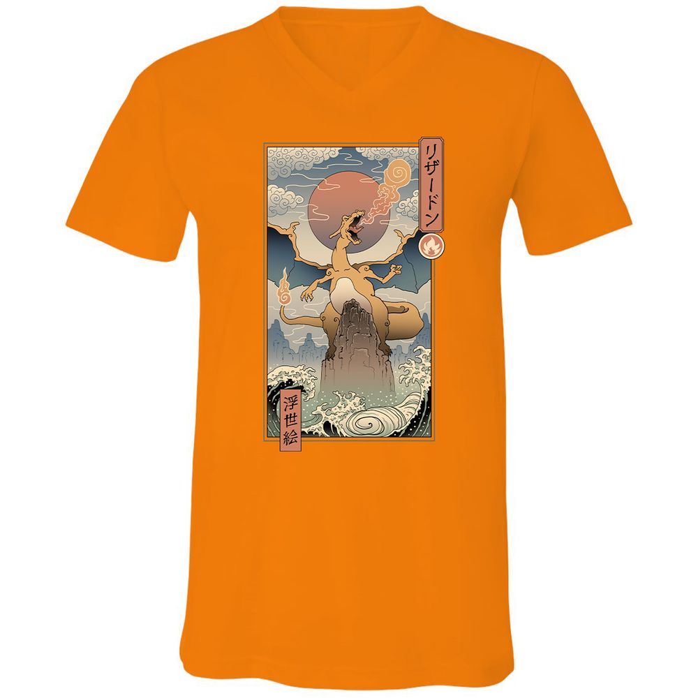 Unisex V-Neck T-Shirt - 2TA2N46J - Orange - 11