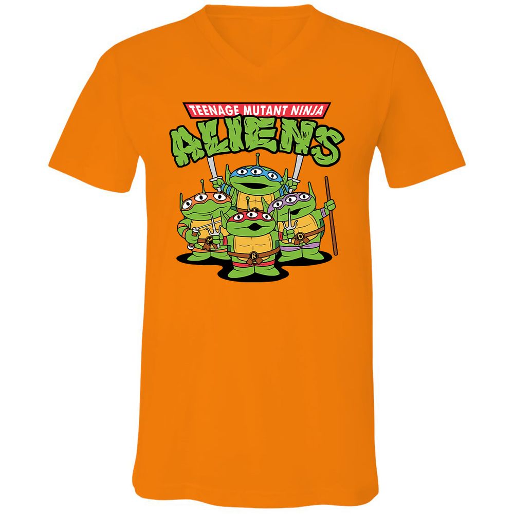 Unisex V-Neck T-Shirt - TXR8S7K4 - Orange - 11