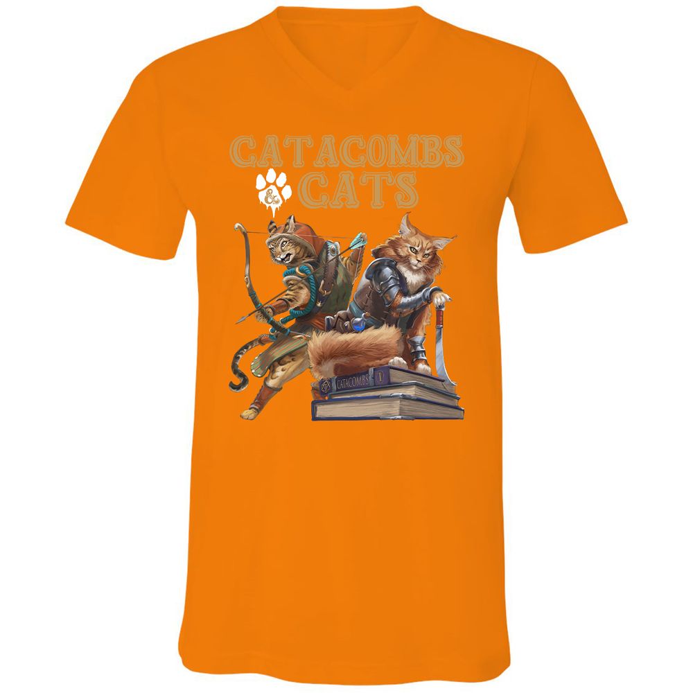 Unisex V-Neck T-Shirt - EU7U3G79 - Orange - 11