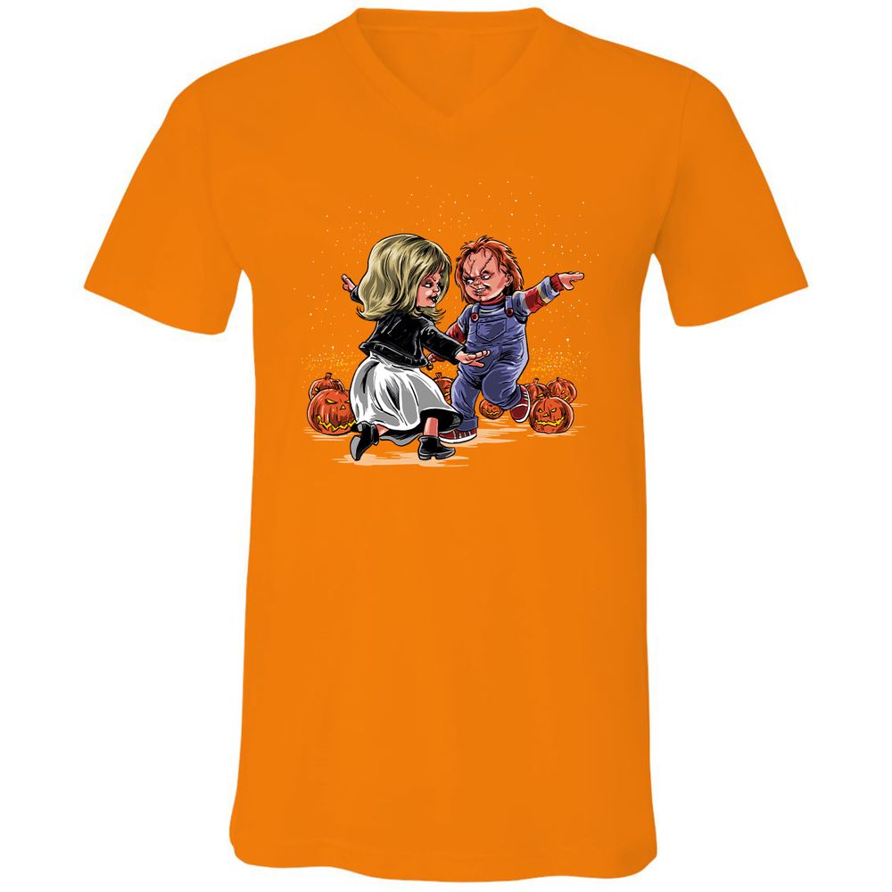 Unisex V-Neck T-Shirt - FCNMF7SY - Orange - 11