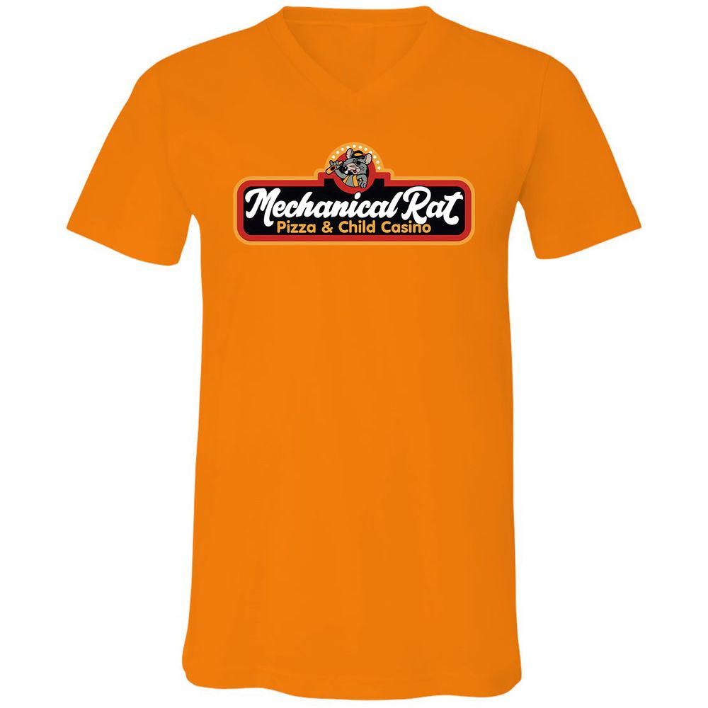 Unisex V-Neck T-Shirt - VVKVZ5FG - Orange - 11