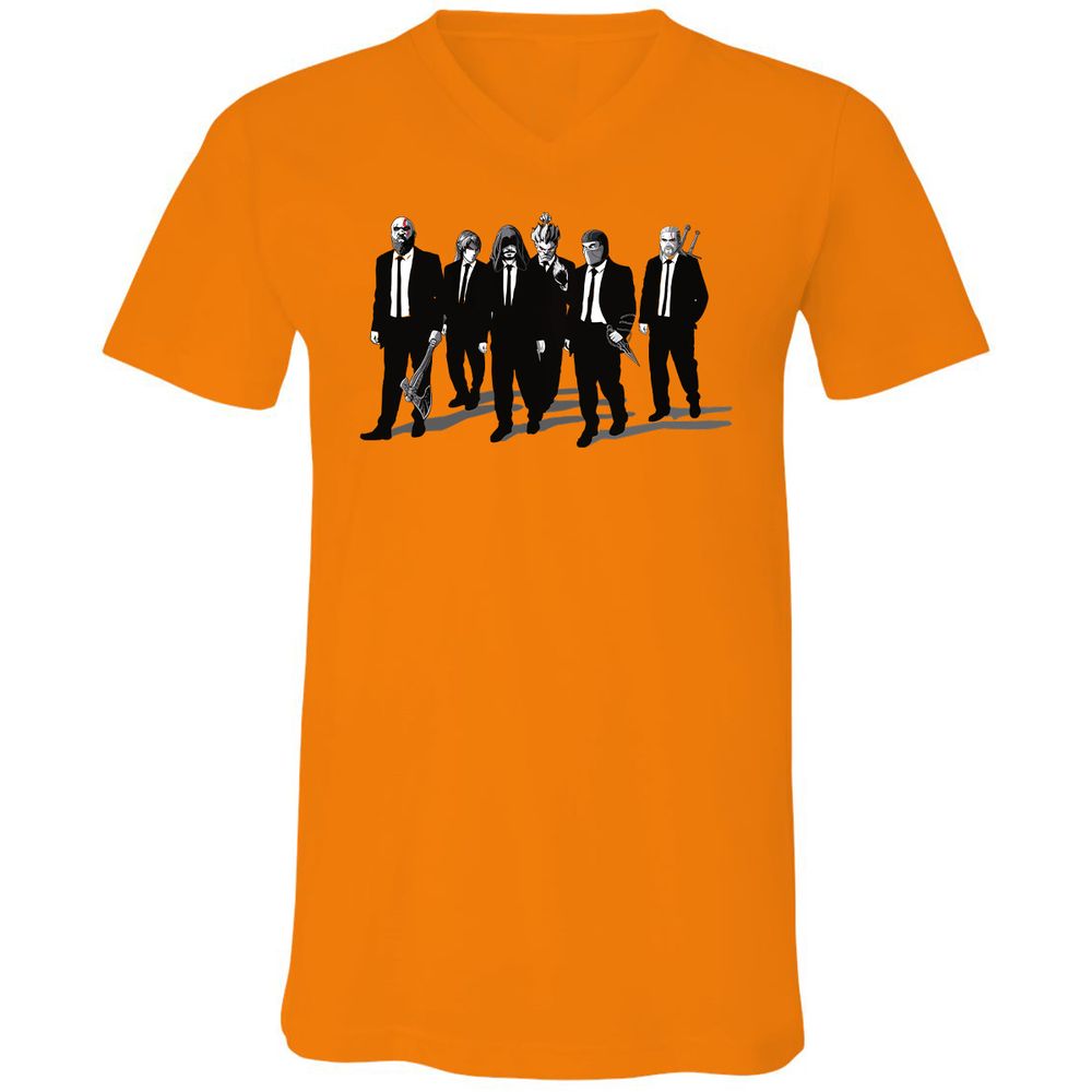 Unisex V-Neck T-Shirt - 3G4MZY2V - Orange - 11
