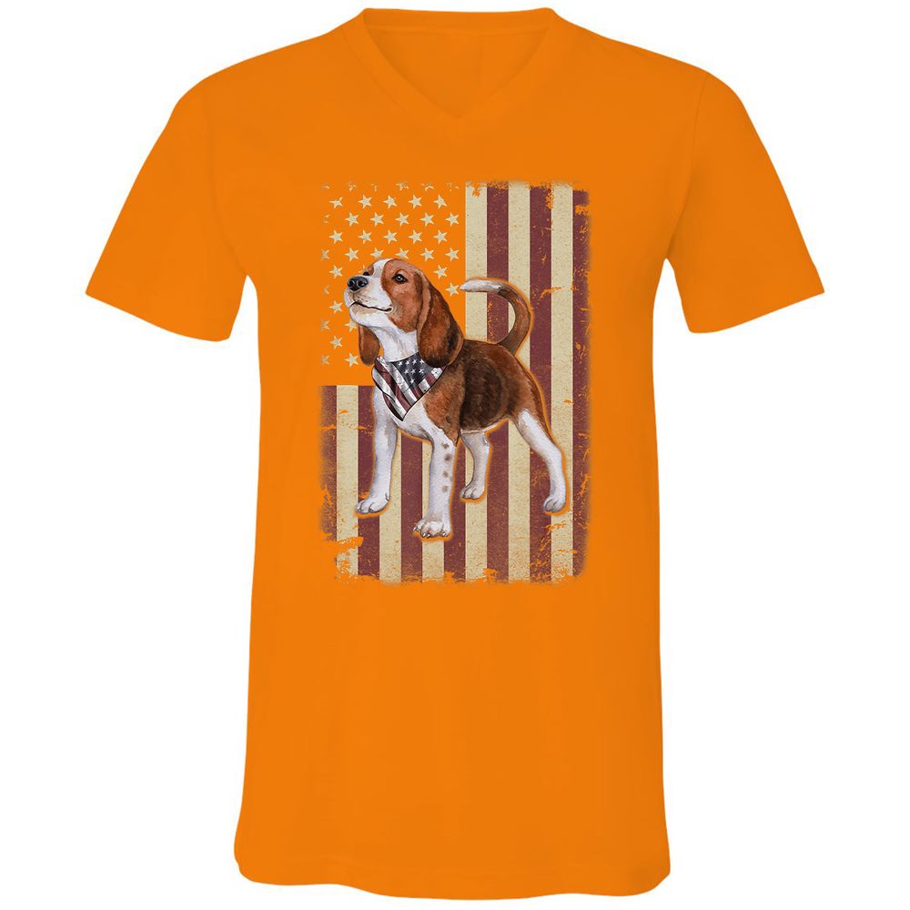 Unisex V-Neck T-Shirt - YDWD5GG3 - Orange - 11
