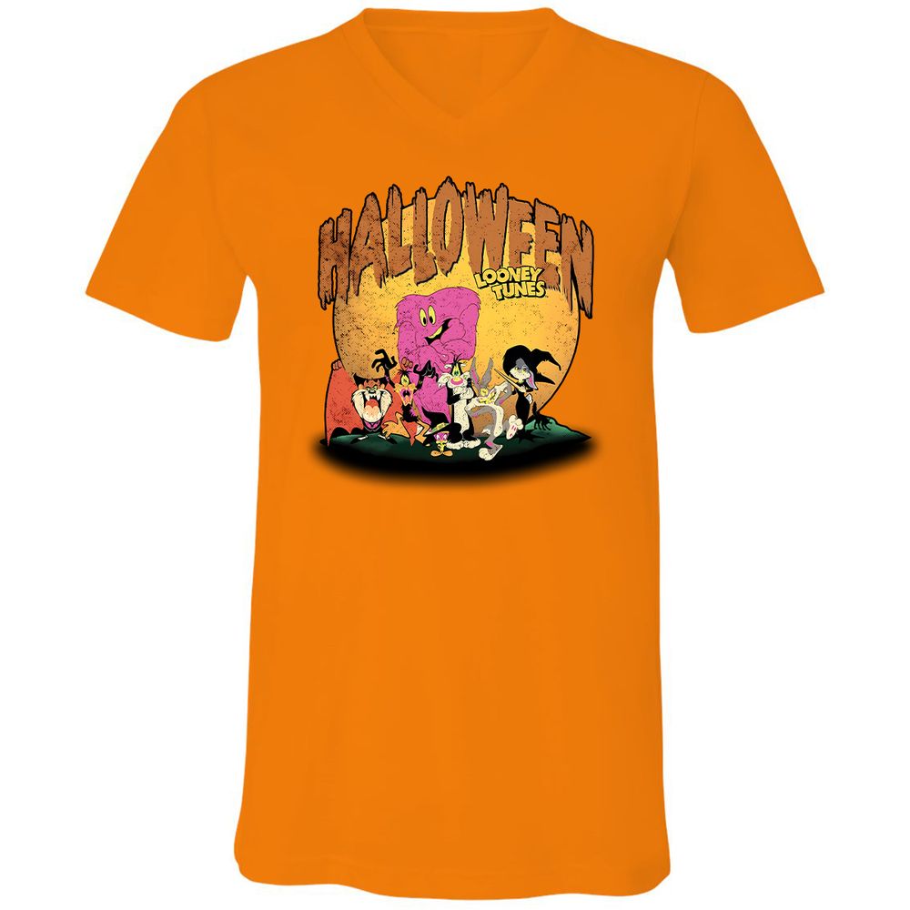 Unisex V-Neck T-Shirt - T5VDDLHK - Orange - 11
