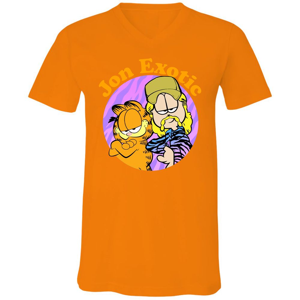 Unisex V-Neck T-Shirt - A4XWUCL1 - Orange - 11