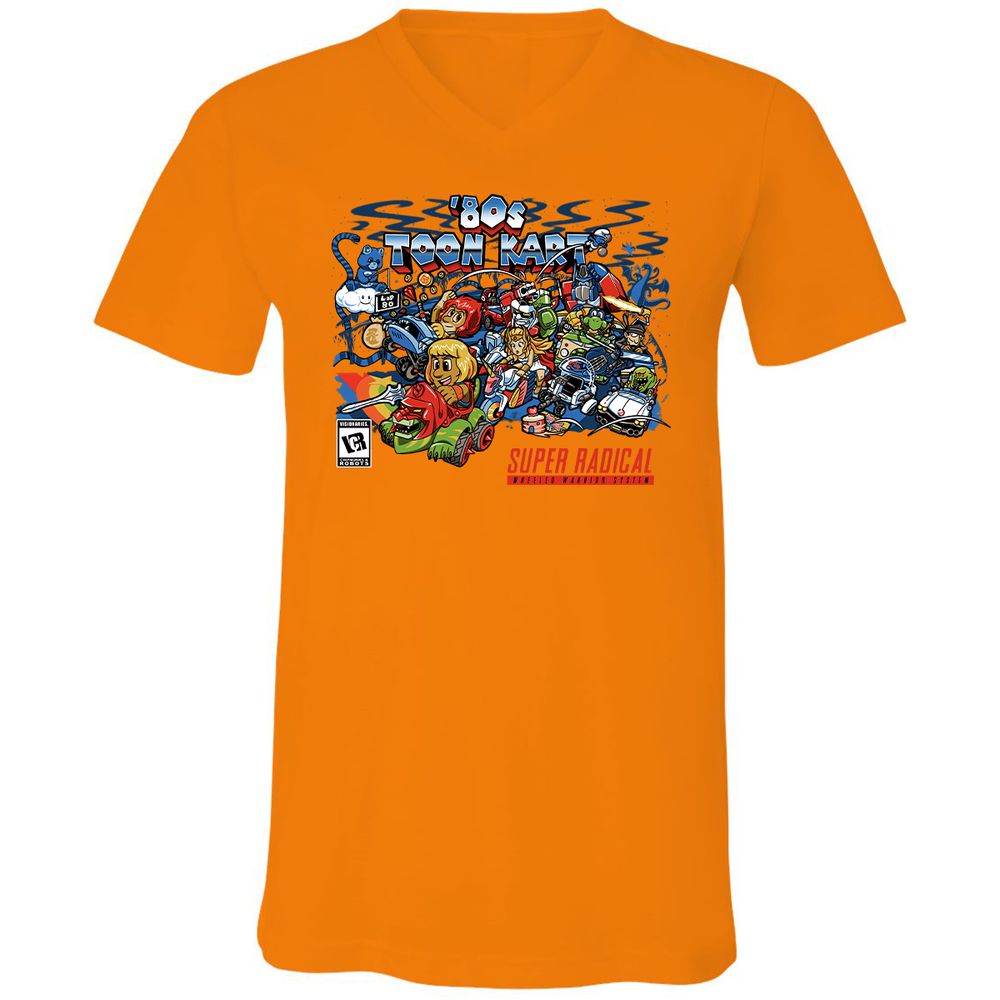 Unisex V-Neck T-Shirt - TPKSPVQM - Orange - 11