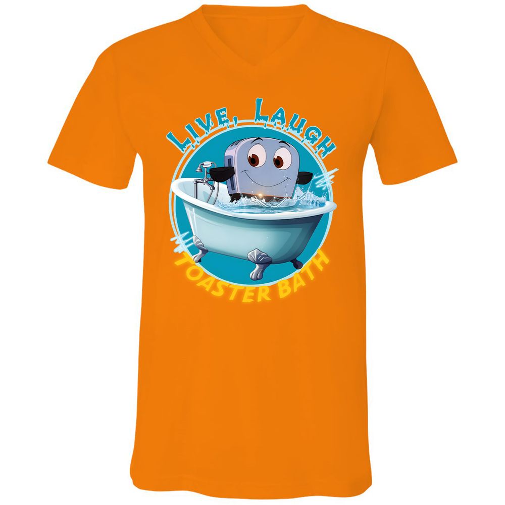 Unisex V-Neck T-Shirt - J9FXSJQ9 - Orange - 11