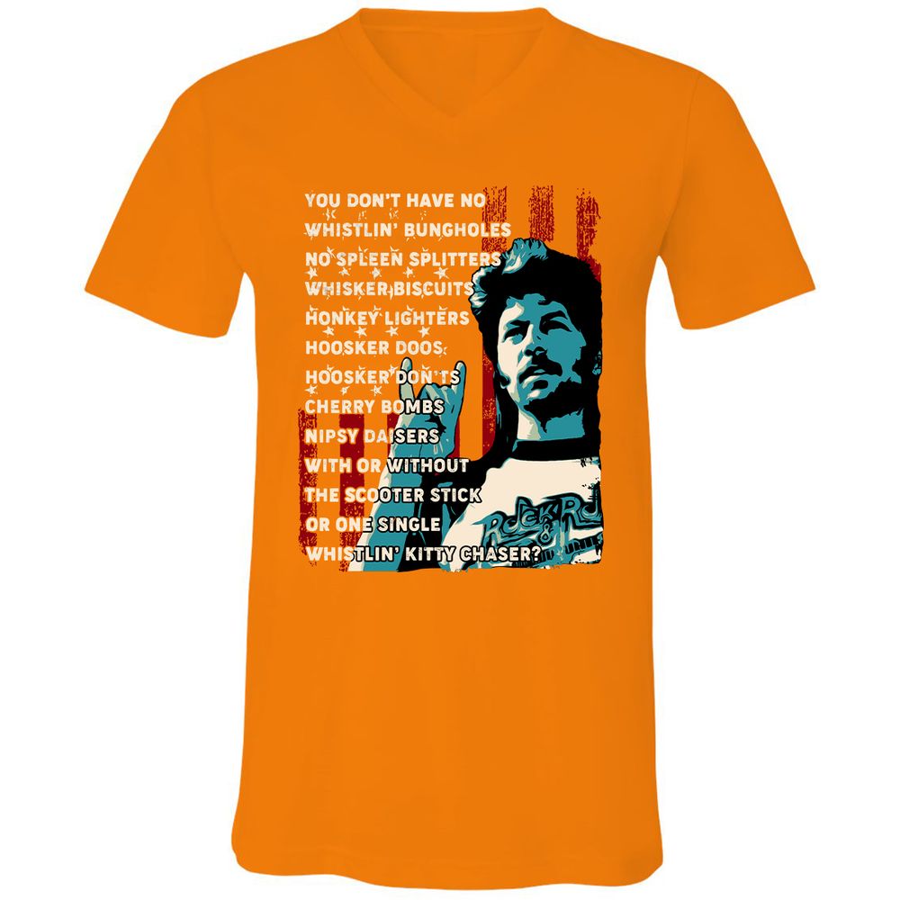 Unisex V-Neck T-Shirt - 92A1VNWQ - Orange - 11