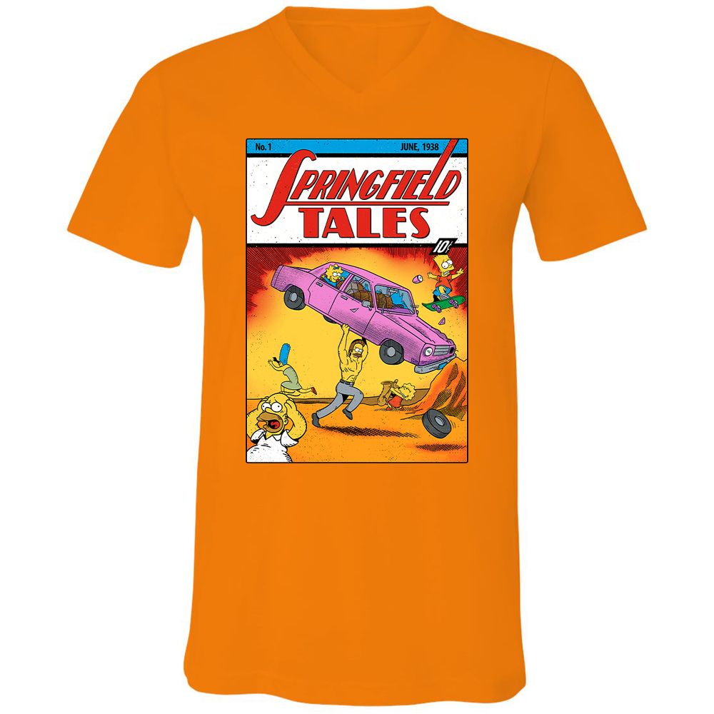 Unisex V-Neck T-Shirt - 7KMPH4NT - Orange - 11