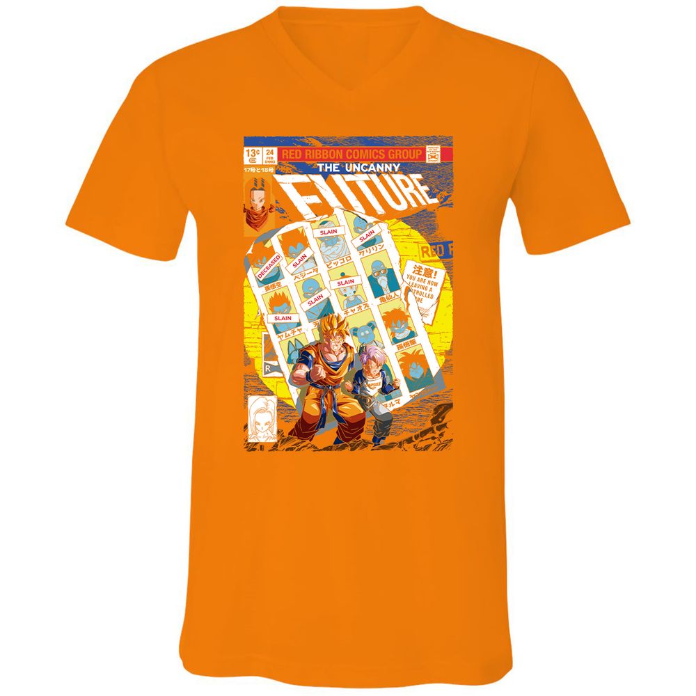 Unisex V-Neck T-Shirt - D2A2YNYE - Orange - 11