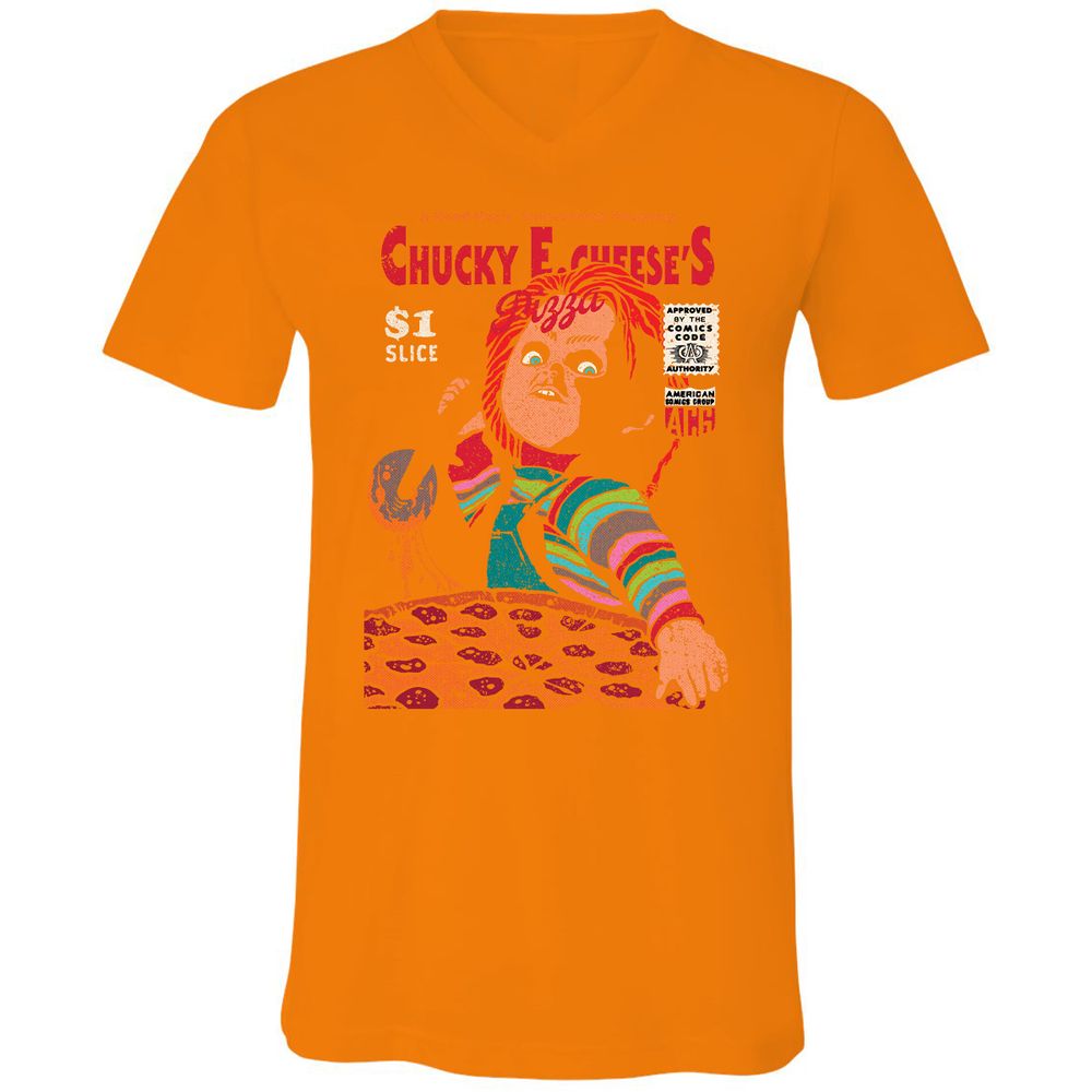 Unisex V-Neck T-Shirt - ZA5TBDM3 - Orange - 11