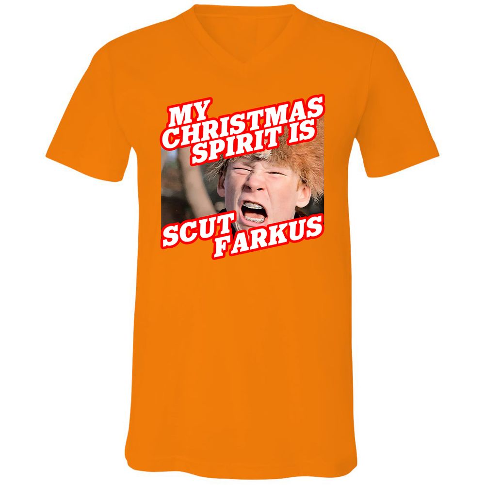 Unisex V-Neck T-Shirt - VPR1ZX6Z - Orange - 11