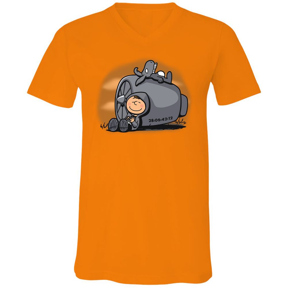 Unisex V-Neck T-Shirt - 42AFLYKU - Orange - 11