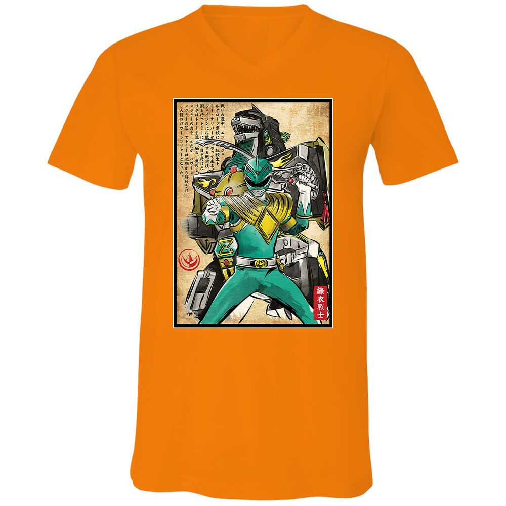 Unisex V-Neck T-Shirt - DZQ78WQ7 - Orange - 11