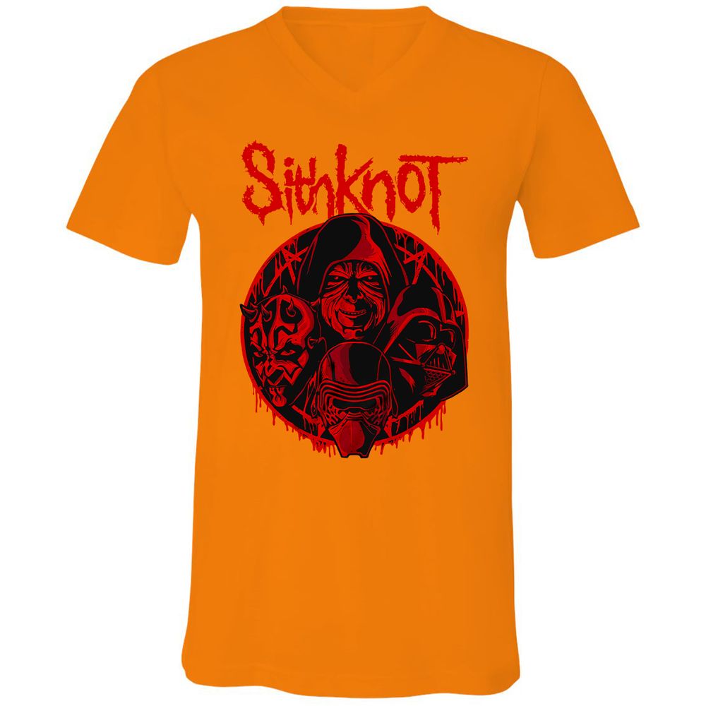 Unisex V-Neck T-Shirt - P7KMRZN1 - Orange - 11