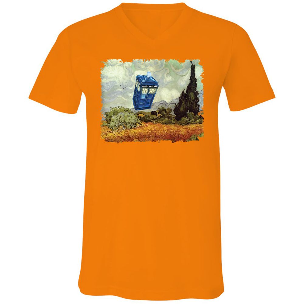 Unisex V-Neck T-Shirt - VD6FTRWC - Orange - 11