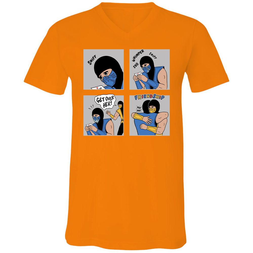 Unisex V-Neck T-Shirt - 77UYTX1L - Orange - 11