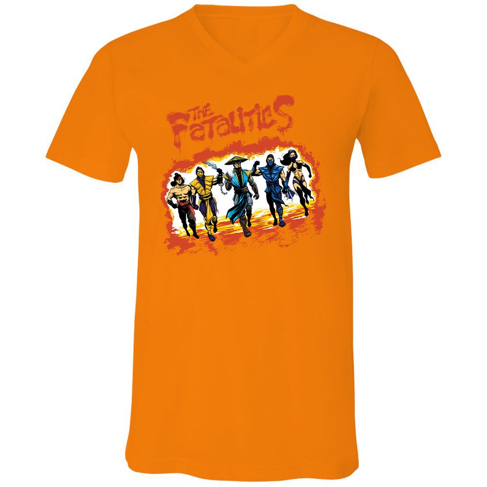 Unisex V-Neck T-Shirt - 7SVSFKJP - Orange - 11