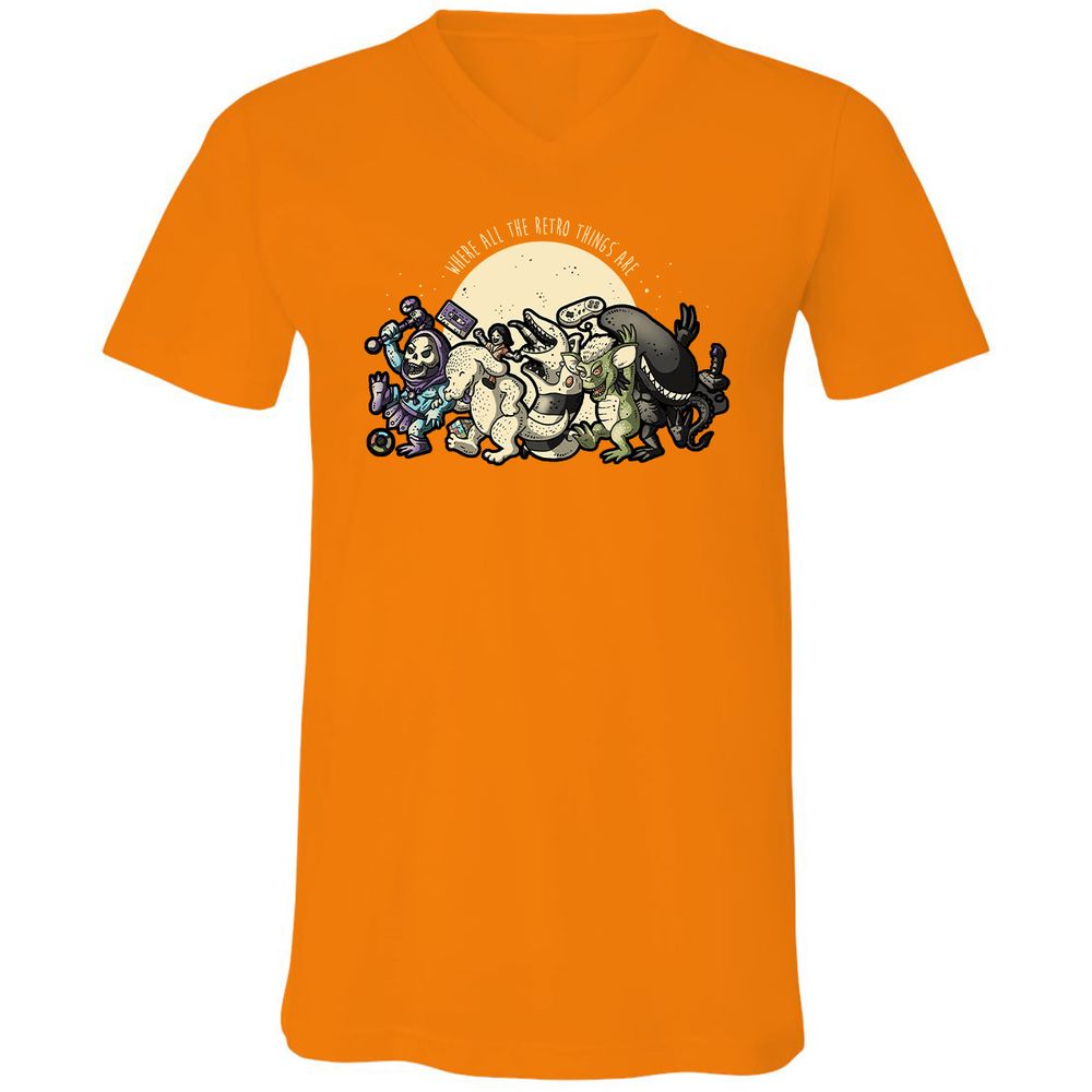 Unisex V-Neck T-Shirt - RWLZCFU3 - Orange - 11