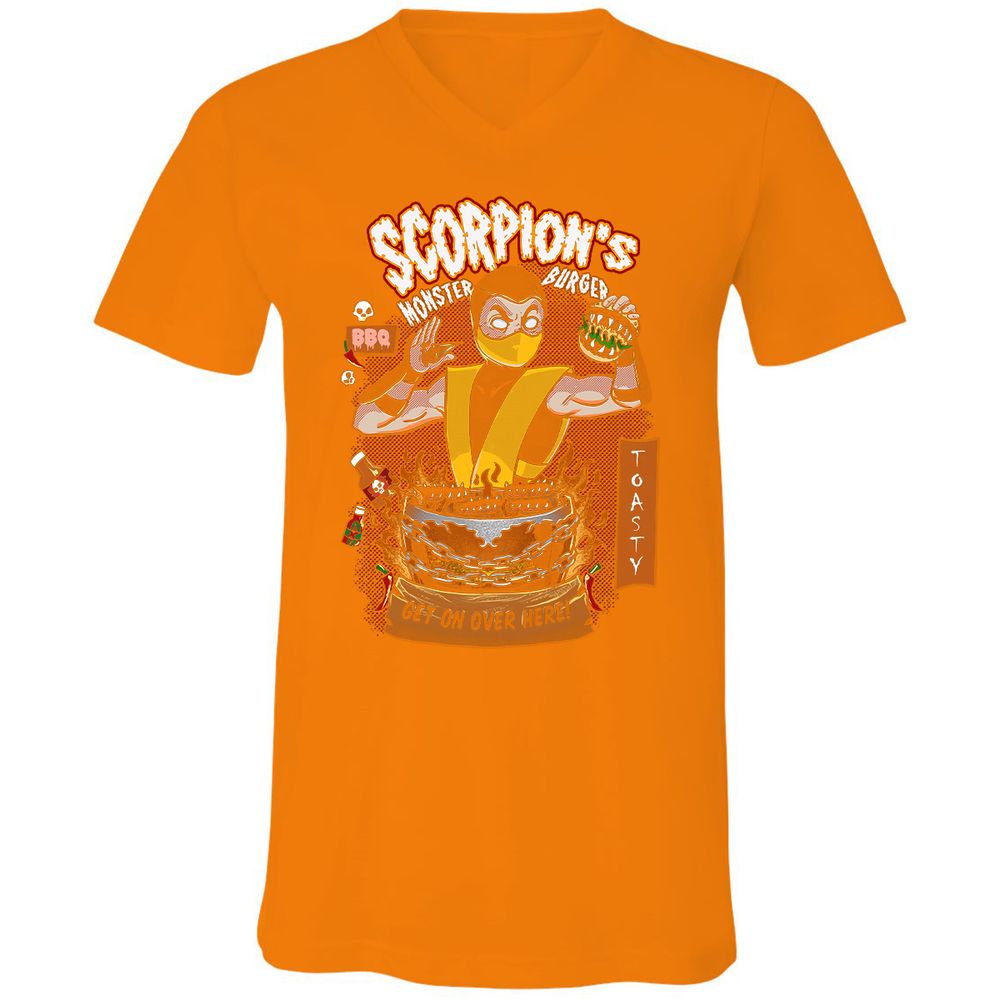 Unisex V-Neck T-Shirt - JX8JKURX - Orange - 11