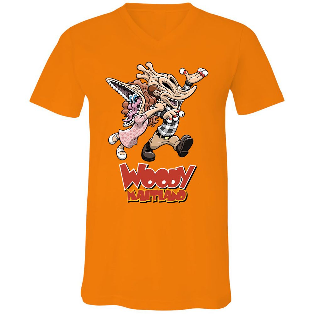 Unisex V-Neck T-Shirt - VE426VRT - Orange - 11