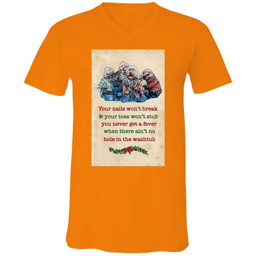 Unisex V-Neck T-Shirt - Y2C1FLXP - Orange - 11