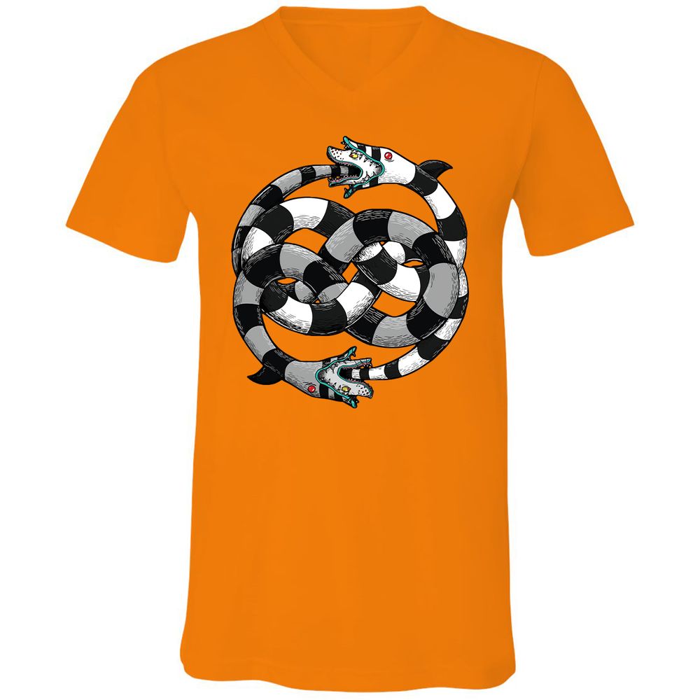 Unisex V-Neck T-Shirt - UXD4TBTZ - Orange - 11