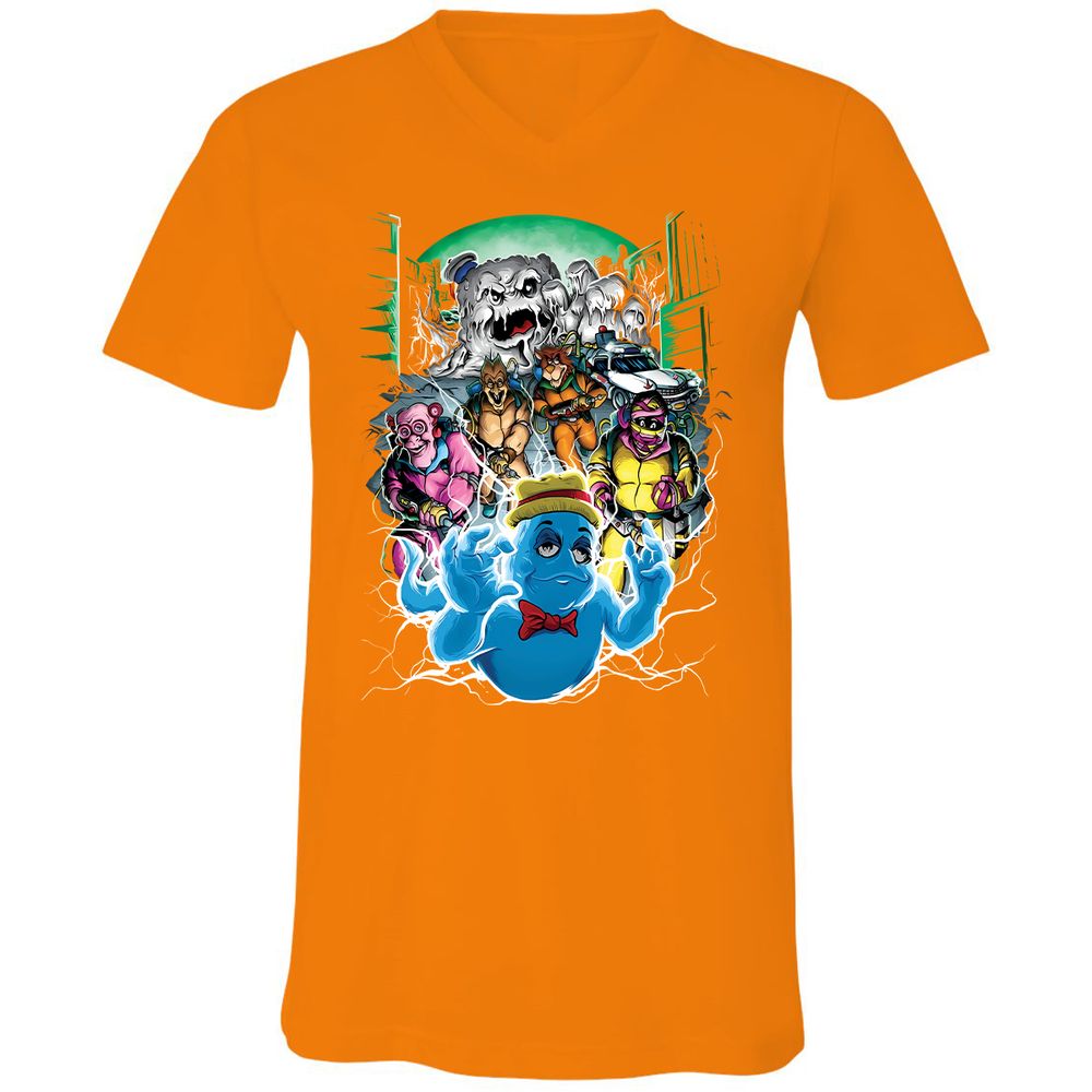 Unisex V-Neck T-Shirt - 5W6GQ8BN - Orange - 11