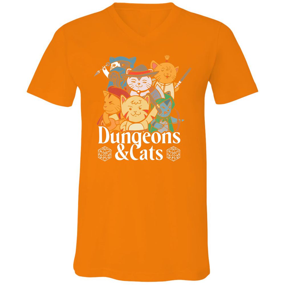 Unisex V-Neck T-Shirt - CUDMLNLW - Orange - 11