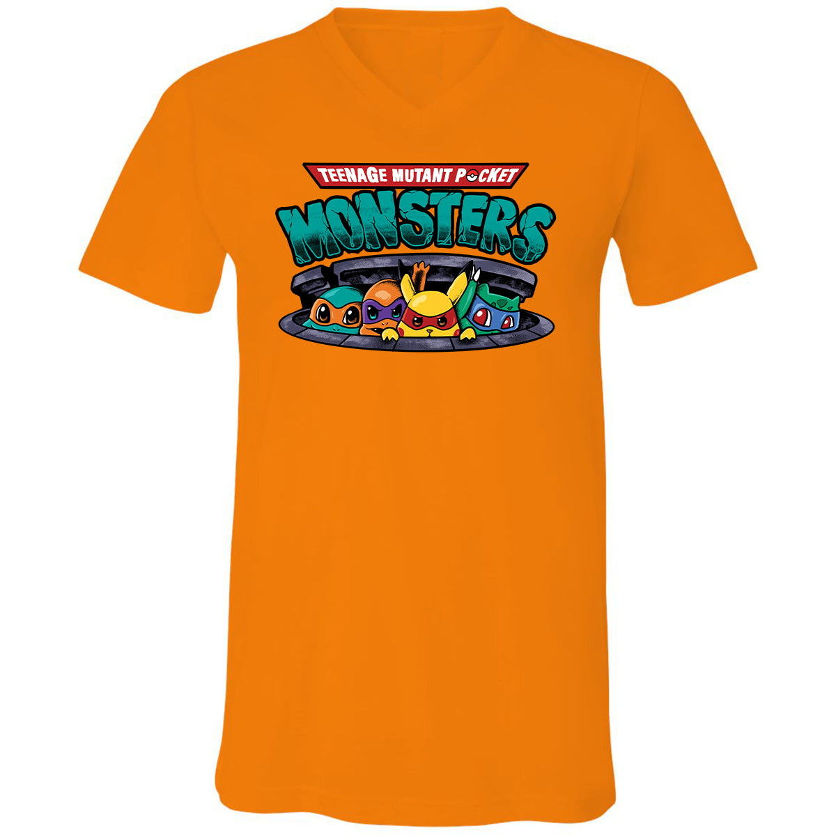 Unisex V-Neck T-Shirt - 1MHX6AXJ - Orange - 11