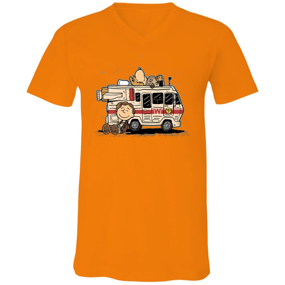 Unisex V-Neck T-Shirt - VR1H2P21 - Orange - 11
