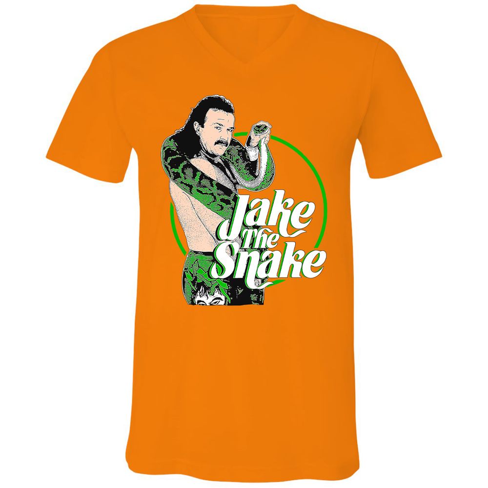 Unisex V-Neck T-Shirt - 93A7UFG5 - Orange - 11
