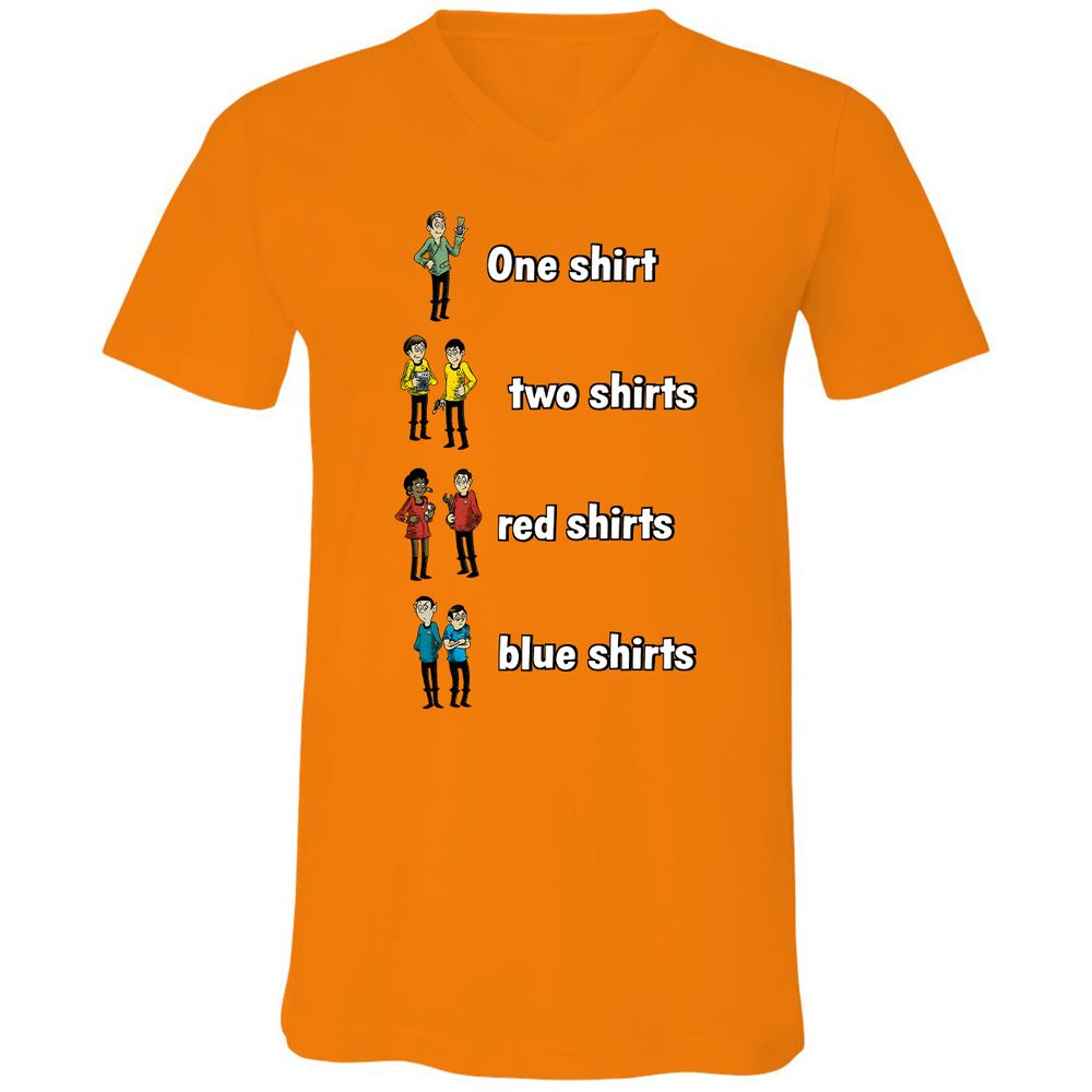 Unisex V-Neck T-Shirt - W339ZALK - Orange - 11