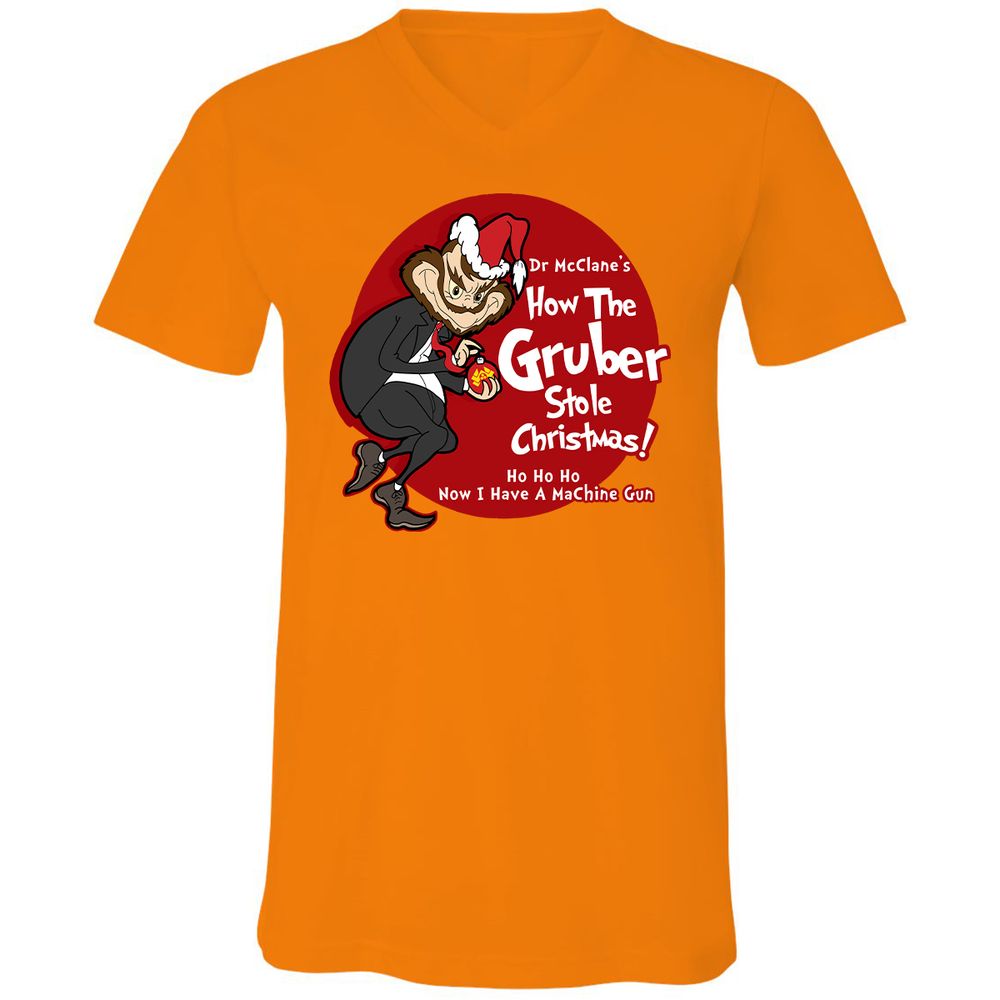 Unisex V-Neck T-Shirt - AYELBFHA - Orange - 11