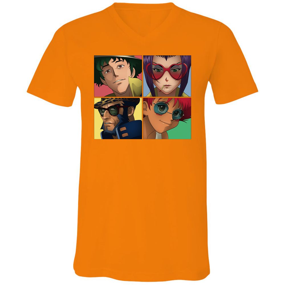 Unisex V-Neck T-Shirt - JGVQJMP5 - Orange - 11