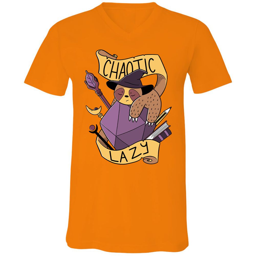 Unisex V-Neck T-Shirt - GK2YEMJK - Orange - 11