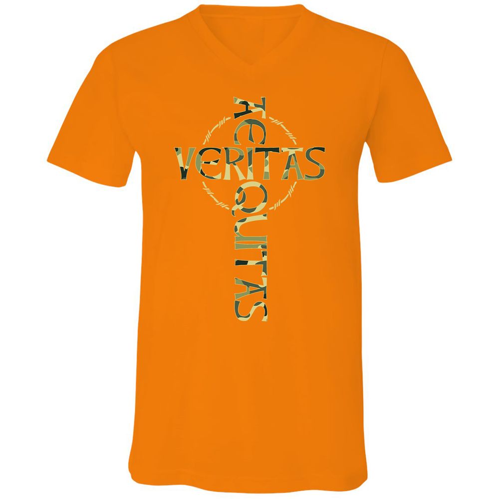 Unisex V-Neck T-Shirt - 9QBZ5HFV - Orange - 11