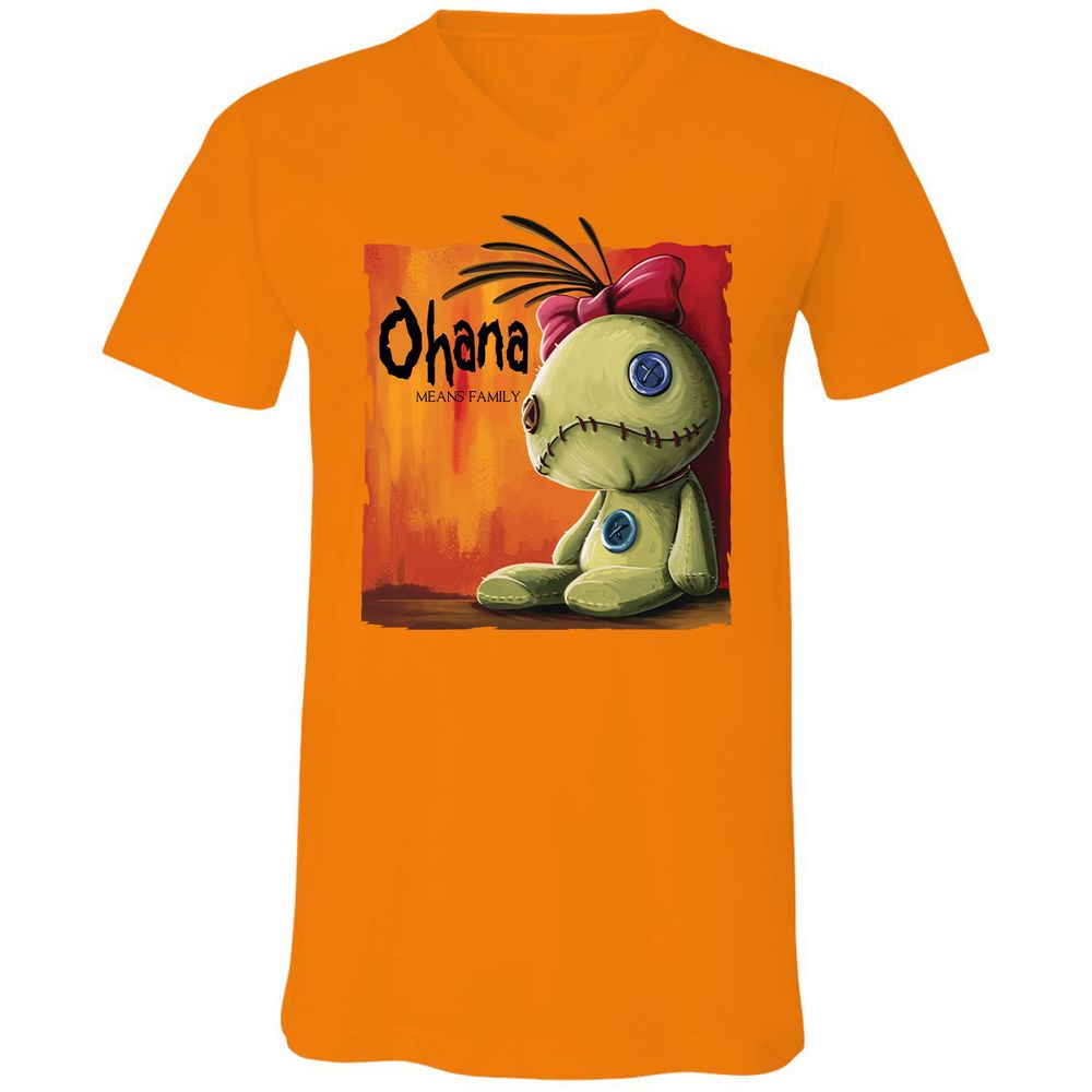 Unisex V-Neck T-Shirt - 82HH52YE - Orange - 11