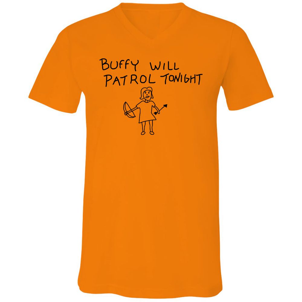 Unisex V-Neck T-Shirt - CDH98YL7 - Orange - 11