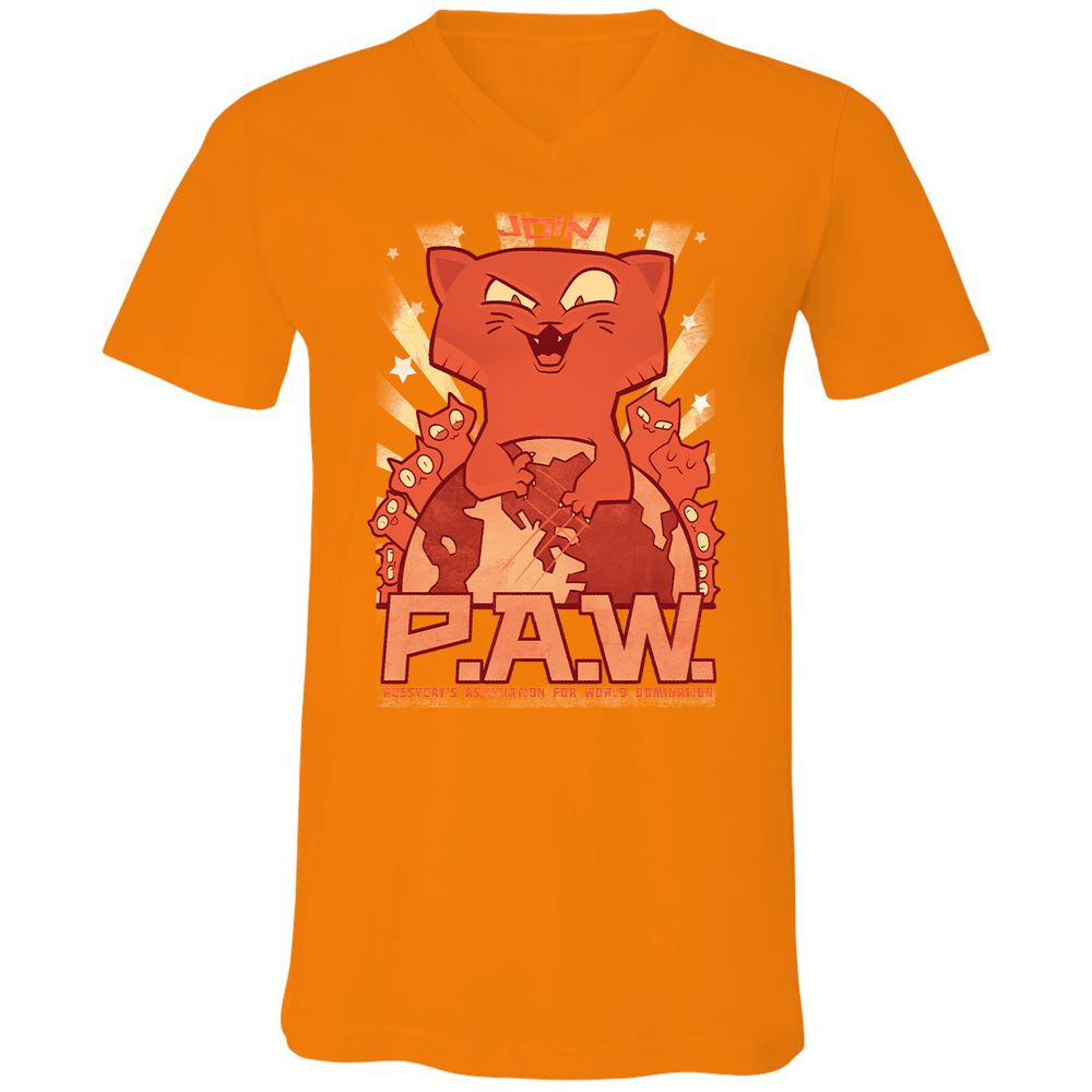 Unisex V-Neck T-Shirt - HMCAWK44 - Orange - 11