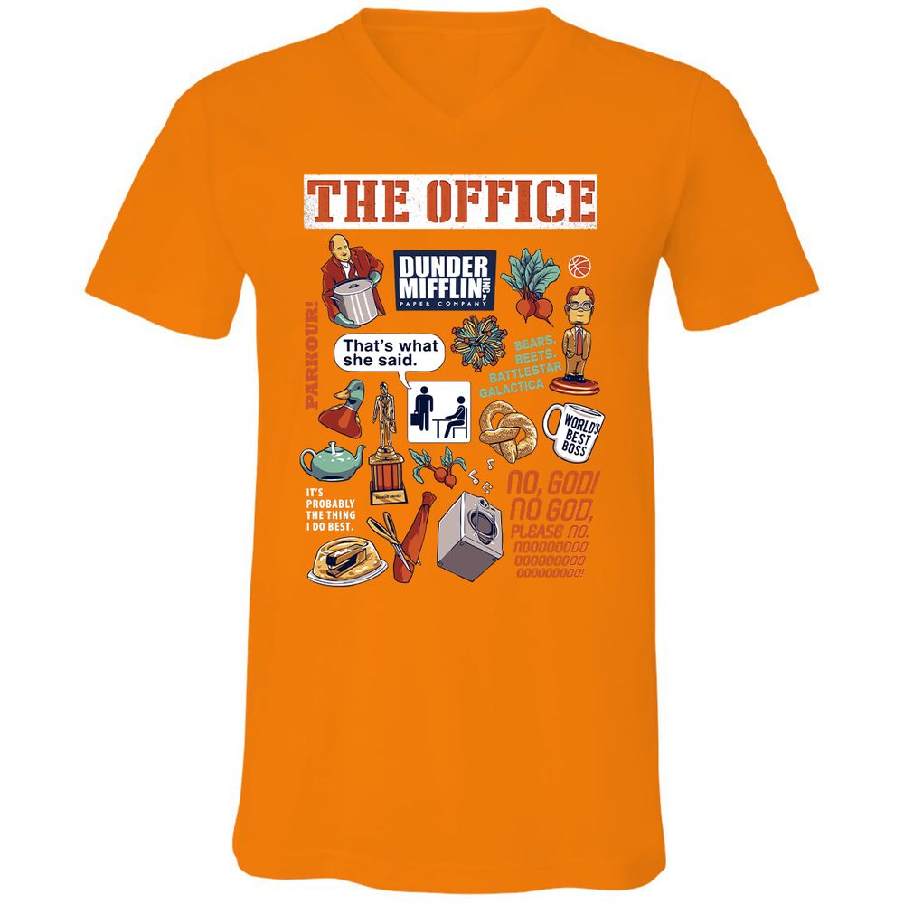 Unisex V-Neck T-Shirt - 3SD8TDVT - Orange - 11