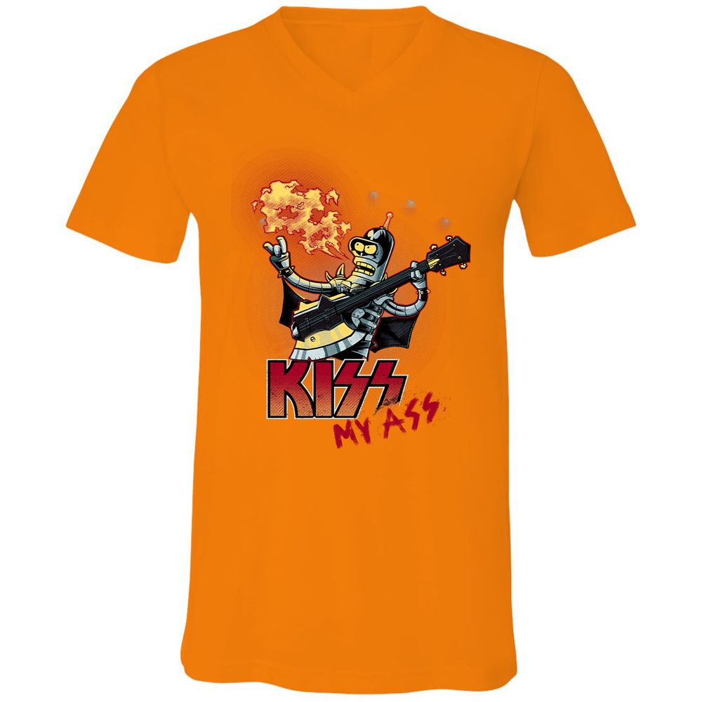 Unisex V-Neck T-Shirt - 385QWLQB - Orange - 11