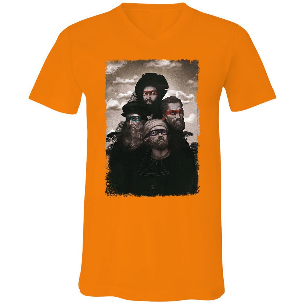 Unisex V-Neck T-Shirt - 7XZE5FG3 - Orange - 11