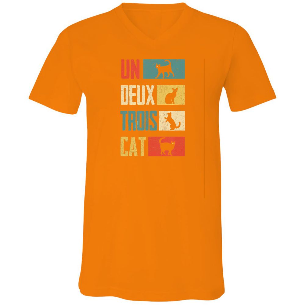 Unisex V-Neck T-Shirt - 3EXCAQLE - Orange - 11