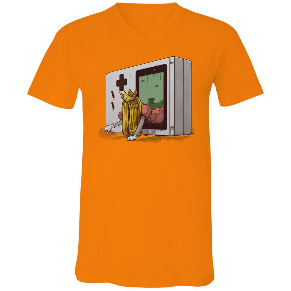 Unisex V-Neck T-Shirt - 56XWS7CM - Orange - 11